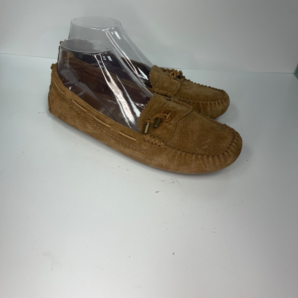 UGG Suede Moccasin Loafers Women’s Size 10 Brown Slip-On Comfort Shoes - Picture 9 of 11